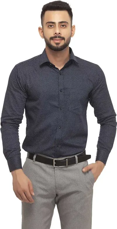 CYCUTA Polka Print Cottton Shirts for Men,Formal Use Shirts for Men, Available Sizes M=38,L=40,XL=42