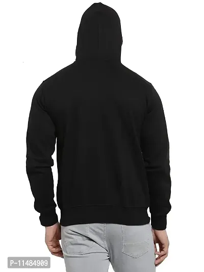 CYCUTA Men's Plain Full Sleeves Regular Fit Cotton Ziper Hoodie Sweatshirt for Men (Multicolor and Size M=38,L=40,XL=42) (Black, S)-thumb4