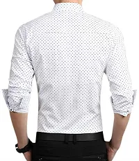 CYCUTA Polka Print Cottton Shirts for Men,Formal Use Shirts for Men, Available Sizes M=38,L=40,XL=42 (White, Large)-thumb1