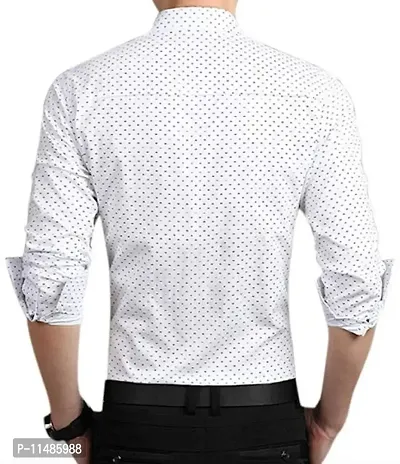 CYCUTA Polka Print Cottton Shirts for Men,Formal Use Shirts for Men, Available Sizes M=38,L=40,XL=42 (White, Large)-thumb2