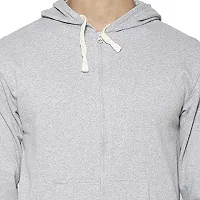 CYCUTA Men's Plain Full Sleeves Regular Fit Ziper Hoodie Sweatshirt for Winter wear (Multicolor and Size M=38,L=40,XL=42) (Light Grey, M)-thumb2