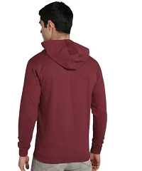 CYCUTA Men's Plain Full Sleeves Regular Fit Ziper Hoodie Sweatshirt for Winter wear (Multicolor and Size M=38,L=40,XL=42) (Maroon, L)-thumb2