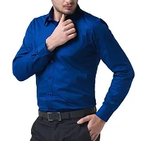 Men's Plain Full Sleeve Shirts for Men for Formal Wear Cotton Shirts,Available Sizes M=38,L=40,XL=42 (M, Blue)-thumb1