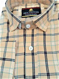 Men's Full Sleeve Check Print Shirts for Men for Formal Wear Cotton Shirts,Available Sizes M=38,L=40,XL=42 (L, Yellow)-thumb2