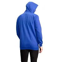 CYCUTA Men's Plain Full Sleeves Regular Fit Polycotton Fleece Round Neck Hooded Sweatshirt for Winter Wear (Multicolor and Size M=38,L=40,XL=42) (Blue, XL)-thumb1