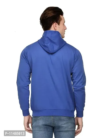 CYCUTA Men's Plain Full Sleeves Regular Fit Cotton Ziper Hoodie Sweatshirt for Winter wear (Multicolor and Size M=38,L=40,XL=42) (Blue, XL)-thumb4