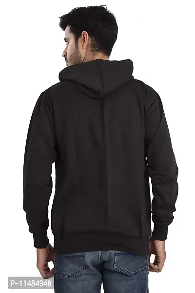 CYCUTA Men's Plain Full Sleeves Regular Fit Cotton Ziper Hoodie Sweatshirt for Winter wear (Multicolor and Size M=38,L=40,XL=42) (Black, S)-thumb4