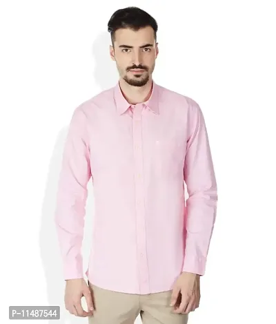 CYCUTA Plain Cottton Shirts for Men,Pure Cotton Shirts for Men, Available Sizes M=38,L=40,XL=42 (Pink, Large)