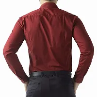 Men's Plain Full Sleeve Shirts for Men for Formal Wear Cotton Shirts,Available Sizes M=38,L=40,XL=42 (M, Maroon)-thumb2