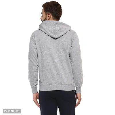 Men's Plain Full Sleeves Regular Fit Cotton Rich Pullover Ziper Hoodie Sweatshirt for Winter wear (Multicolor and Size M=38,L=40,XL=42) (Light Grey, S)-thumb4