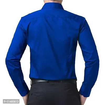 Men's Plain Full Sleeve Shirts for Men for Formal Wear Cotton Shirts,Available Sizes M=38,L=40,XL=42 (M, Blue)-thumb3