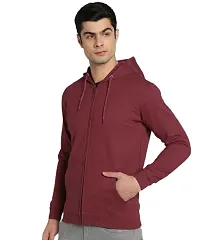 CYCUTA Men's Plain Full Sleeves Regular Fit Ziper Hoodie Sweatshirt for Winter wear (Multicolor and Size M=38,L=40,XL=42) (Maroon, L)-thumb1