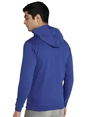 CYCUTA Men's Plain Full Sleeves Regular Fit Ziper Hoodie Sweatshirt for Winter wear (Multicolor and Size M=38,L=40,XL=42) (Blue, XL)-thumb2