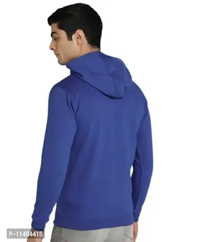 CYCUTA Men's Plain Full Sleeves Regular Fit Ziper Hoodie Sweatshirt for Winter wear (Multicolor and Size M=38,L=40,XL=42) (Blue, XL)-thumb3