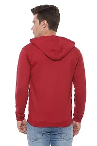 CYCUTA Men's Plain Full Sleeves Regular Fit Cotton Ziper Hoodie Sweatshirt for Winter wear (Multicolor and Size M=38,L=40,XL=42) (Maroon, L)-thumb1