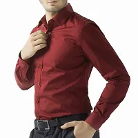 Men's Plain Full Sleeve Shirts for Men for Formal Wear Cotton Shirts,Available Sizes M=38,L=40,XL=42 (M, Maroon)-thumb1