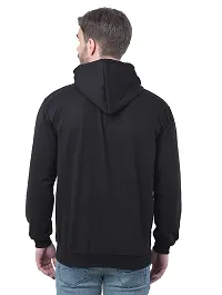 CYCUTA Men's Plain Full Sleeves Regular Fit Ziper Hoodie Sweatshirt for Winter wear (Multicolor and Size M=38,L=40,XL=42) (Black, M)-thumb3