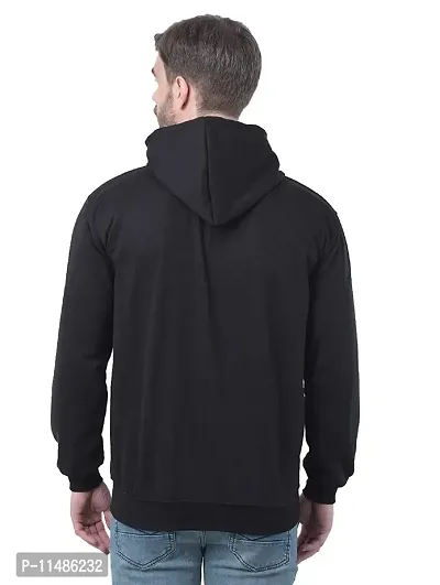 CYCUTA Men's Plain Full Sleeves Regular Fit Ziper Hoodie Sweatshirt for Winter wear (Multicolor and Size M=38,L=40,XL=42) (Black, M)-thumb4