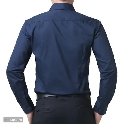 Men's Plain Full Sleeve Shirts for Men for Formal Wear Cotton Shirts,Available Sizes M=38,L=40,XL=42 (M, Navy)-thumb3