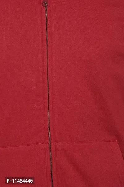 CYCUTA Men's Plain Full Sleeves Regular Fit Cotton Ziper Hoodie Sweatshirt for Winter wear (Multicolor and Size M=38,L=40,XL=42) (Maroon, L)-thumb4