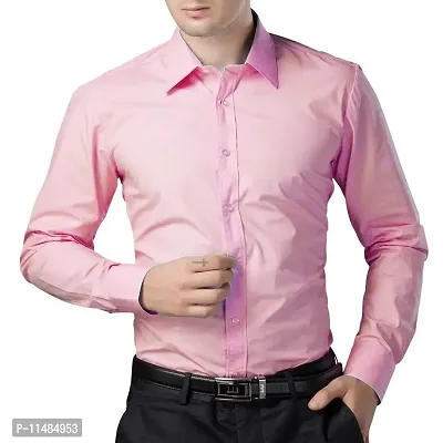 CYCUTA Cottton Shirts for Men,Formal Use Shirts for Men, Available Sizes M=38,L=40,XL=42 (Pink, Small)-thumb0