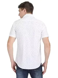 Polka Print Dot Cotton Half Sleeve Formal Wear Cotton Shirts for Men,Available Sizes M=38,L=40,XL=42 (M, White)-thumb2