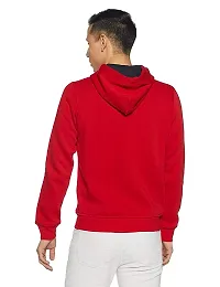 CYCUTA Men's Plain Full Sleeves Regular Fit Cotton Ziper Hoodie Sweatshirt for Men (Multicolor and Size M=38,L=40,XL=42) (Red, XL)-thumb1