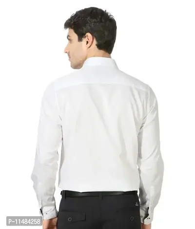 CYCUTA Plain Cottton Shirts for Men,Pure Cotton Shirts for Men, Available Sizes M=38,L=40,XL=42 (White, Small)-thumb3