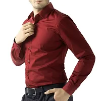 CYCUTA Cottton Shirts for Men,Formal Use Shirts for Men, Available Sizes M=38,L=40,XL=42 (Maroon, X-Large)-thumb1