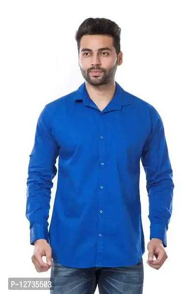 Mens Regular Fit Full Sleeve Cotton Formal Cutway Collar Formal Shirt-thumb0