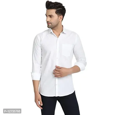 Mens Regular Fit Full Long/Sleeve Cotton Cutway Collar Formal Shirt-thumb0