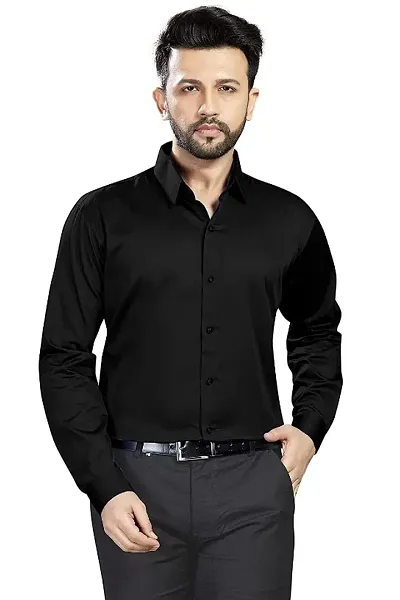 Mens Regular Fit Full Sleeve Cutway Collar Summer Wear Shirt