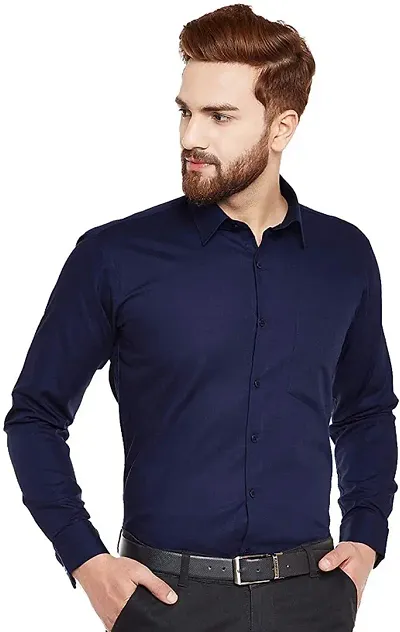 Men's Regular Fit Cotton Solid Formal Shirts