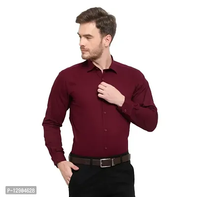Mens Regular Fit Full Sleeve Cotton Formal Cutway Collar Shirt-thumb0