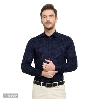 Mens Regular Fit Full Sleeve Cotton Long Sleeve Polka Dot Shirt