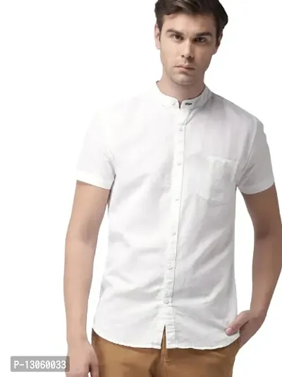 Mens Regular Fit Half Sleeve Cotton Summer wear Ban Collared Shirt