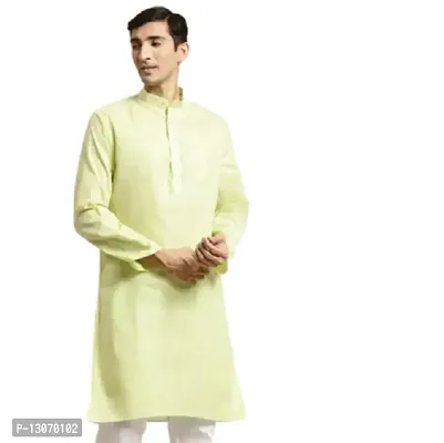 Men's Regular Fit Full Sleeve Cotton Chunes Collar Summer Wear Long Kurta.