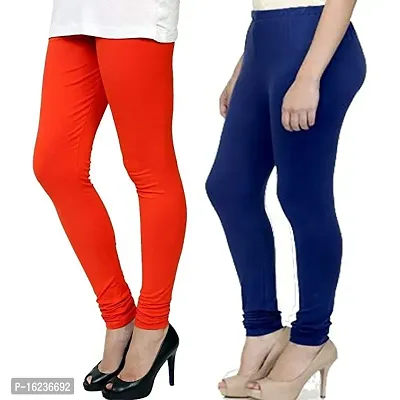 Classic Cotton Solid Leggings for Women, Pack of 2