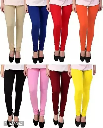 Women Skinny Fit Full length Cotton Summer Wear Churidar Legging Combo-8-thumb0