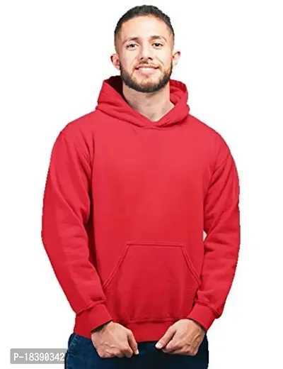 Men's Regular Fit Fabric Fleece Winter Wear Full Sleeve Hooded Neck Hoodie (Maron)