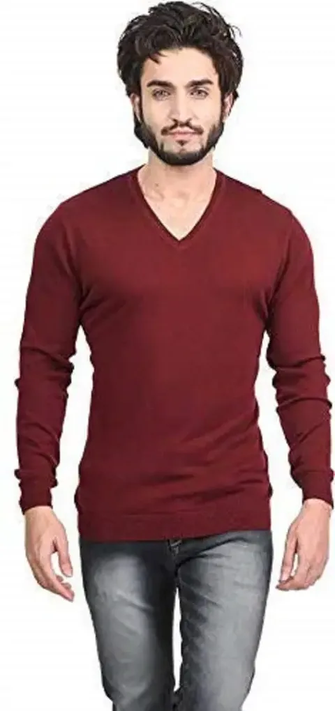 ZAKOD Full Sleeve Regular Fit Sweater for Men,100% Wool Sweater,Regular Wear Sweater, M=38"",L=40"",XL=42""
