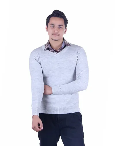 Trendy And Solid V Neck Casual Sweater For Men