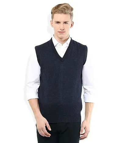 ZAKOD Sleeveless Regular Fit Sweater for Men,100% Wool Sweater,Daily Use Sweater, Available Sizes M=38,L=40,XL=42