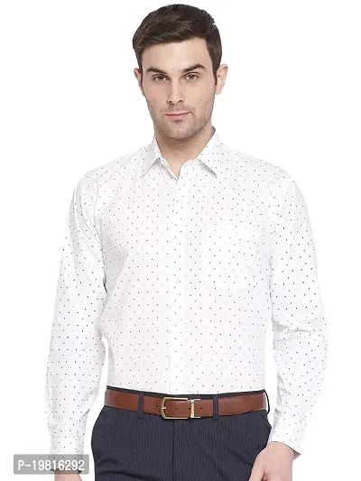Men's Regular Fit Full Sleeve Comfortable  Casual  Wear  Cortton Print Polka Dot Shirt-thumb0