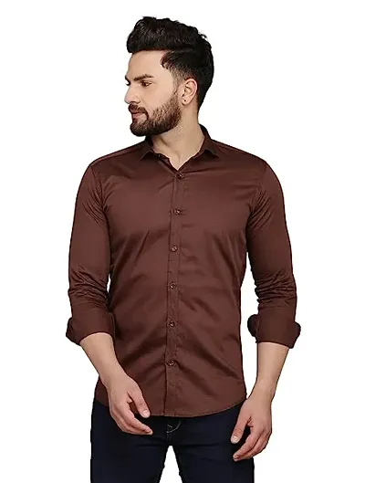 Men's Regular Fit Full Sleeve Cutway Collar Summer wear Plain Forrmal Shirt Attractive Color Size:-M,L.XL