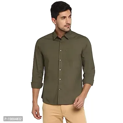 Men's Regular Fit Full Sleeve Cotton Cutway Collar Summer wear Plain Forrmal Shirt Attractive Color Available Size:-M,L.XL-thumb0