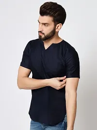 Men's Regular Fit Half Sleeve Comfortable Cotton Summer Wear V-Neck Collar Attractive Colours, V-Neck Kurta,Available Sizes:- M,L,XL-thumb2