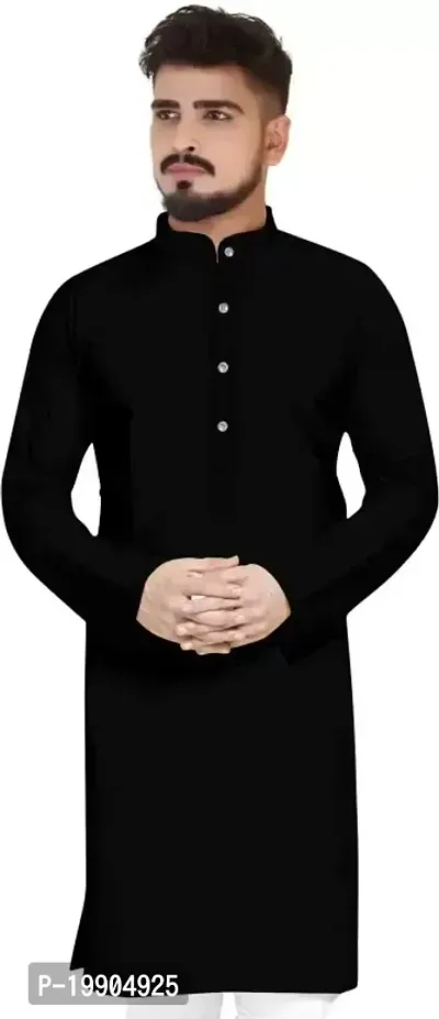 Men's Regular Fit Cotton  Full Sleeves Ethnic Knee Long Length Kurta for Festival, Wedding, Party Available Size:-M,L,XL