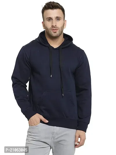 Men's Regular Fit Full Sleeve Winter Wear Hoodie (Black)-thumb0