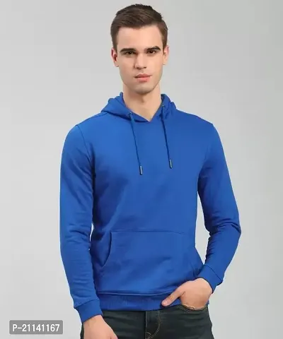 Men's Regular Fit Full Sleeve Winter Wear Hoddie (Blue)-thumb0